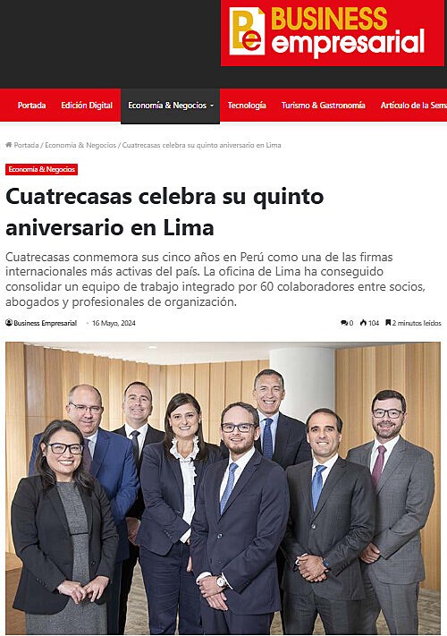Cuatrecasas celebra su quinto aniversario en Lima